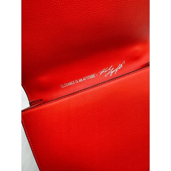 KARL LAGERFELD Paris Simone leather small crossbody bag -Red /Vermillon (Used) - Picture 11 of 14